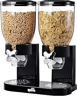 Honey-Can-Do Zevro /GAT200 Indispensable Dry Food Dispenser, Dual Control, Black/Chrome