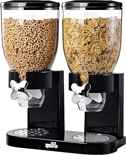 Honey-Can-Do Zevro Dual Dry Food Dispenser – Countertop Cereal Dispenser
