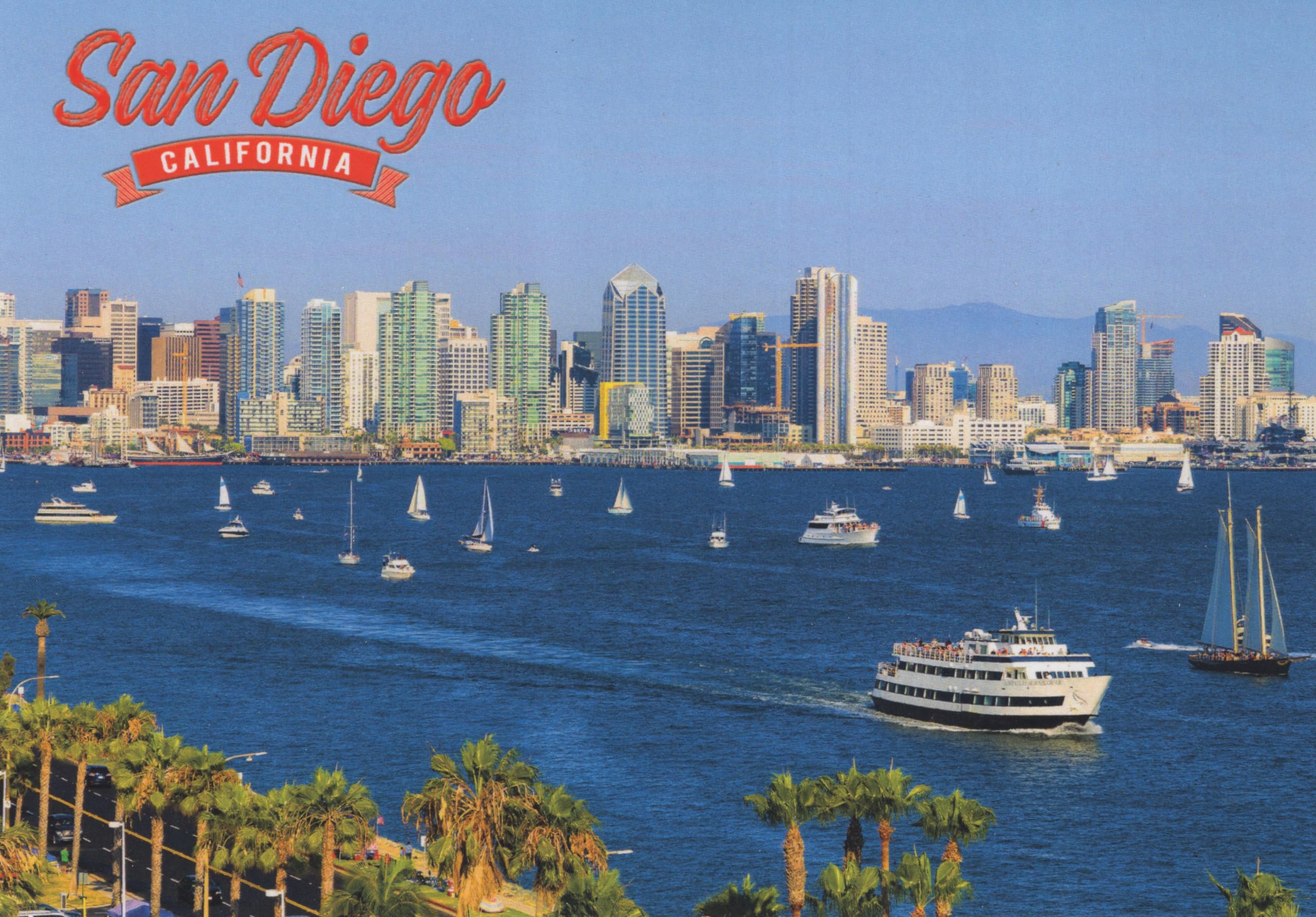 San Diego, California Postcard Pack of 4 Postcards Featuring the San Diego Skyline at Nighttime and Daytime, Sailboats, the Historic Heart of San Diego, San Diego's Beautfiul Beaches, etc. : Amazon.sg: Office