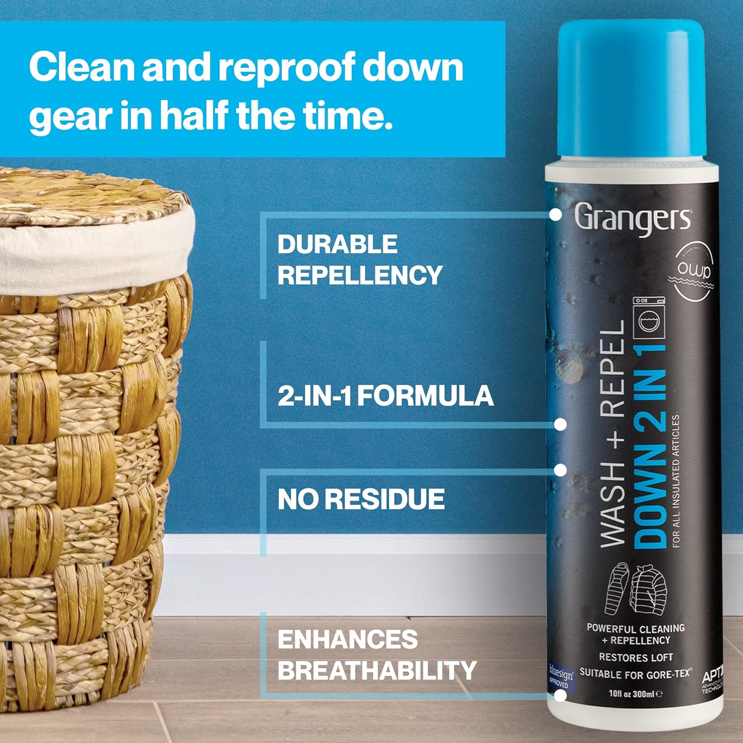 Grangers Down Care Kit with Wash + Repel for Down 2 In 1 (10 oz) and 3 Reusable Dry Balls To Restore Down Loft"