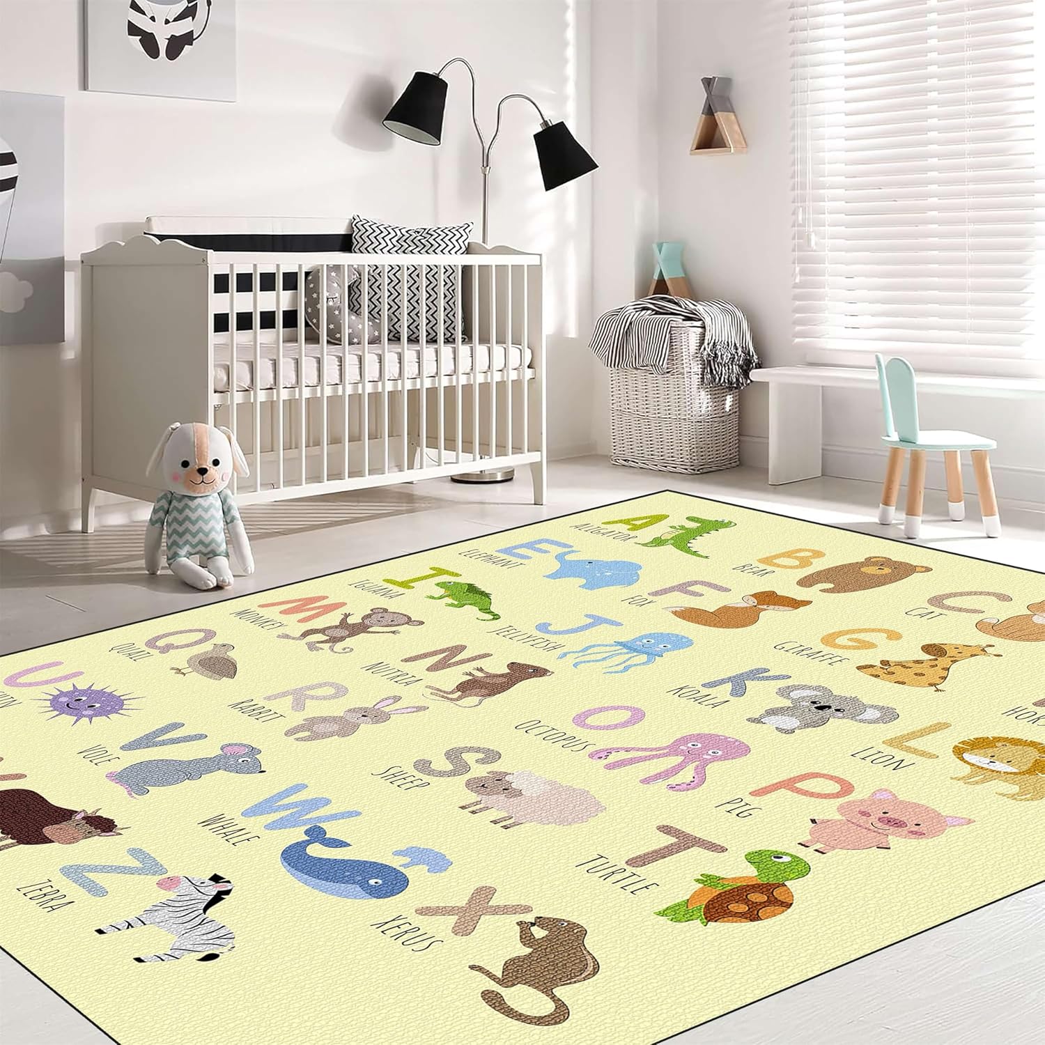 Kids Rugs Oversized Play Rugs Digital Learning Rugs Planet and Aviation Educational Area Rugs Anti-Slip Washable Kids Rugs Kids Toddler Playroom Bedroom Infant Room Classroom 3x5ft