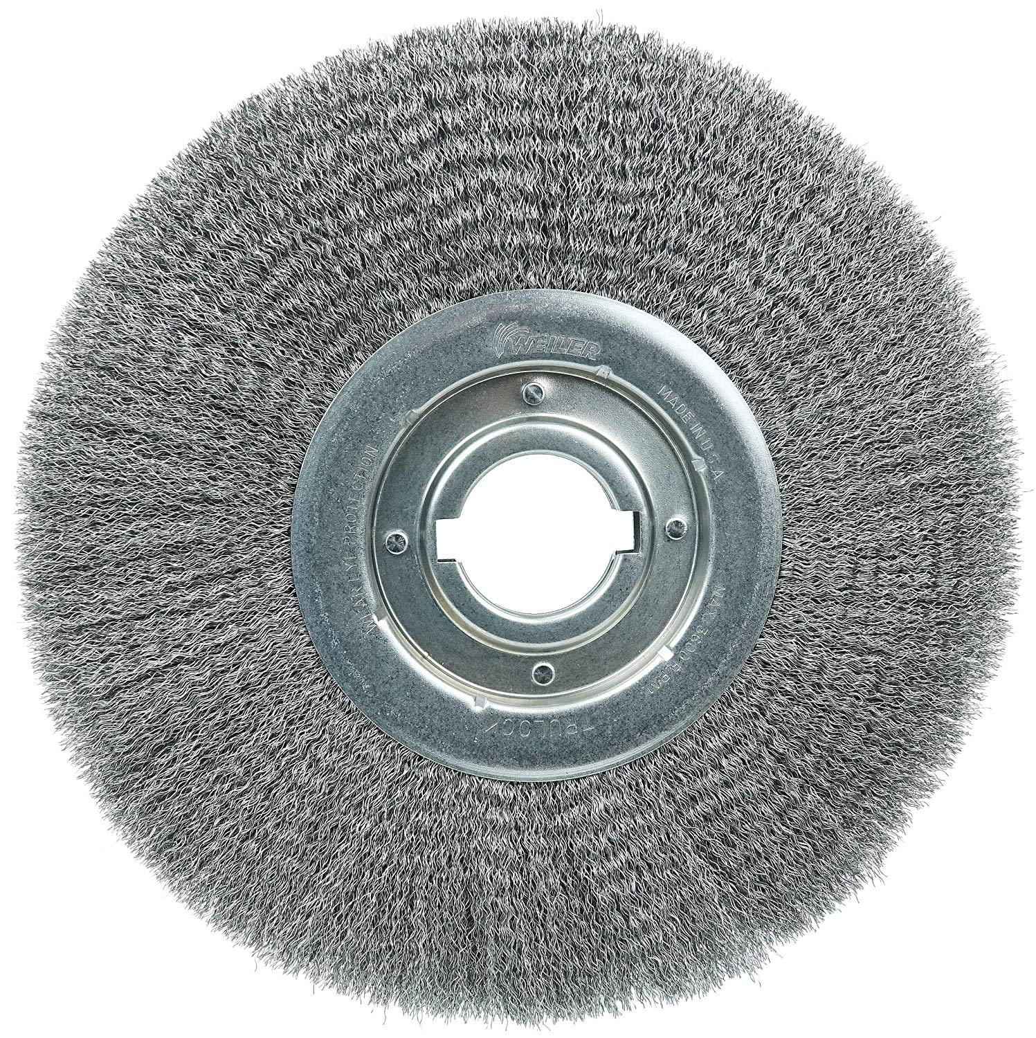 Weiler 06200 12" Medium Face Crimped Wire Wheel, .020" Steel Fill, 2" Arbor Hole, Made in the USA