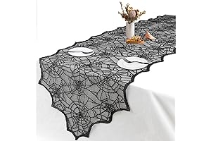 Black Lace Spider Web Table Runner