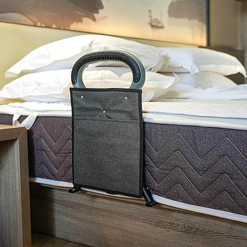 Miniatura 4 de EASACE Rieles de cama para adultos mayores, barra de asistencia de cama de altura ajustable, asistencia para entrar y salir de la cama, riel de