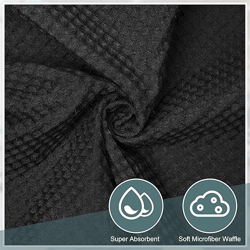 Miniatura 3 de Newwiee 2 toallas de baño para hombre, para ducha, sauna, de 59 x 24 pulgadas, de microfibra ajustable de punto gofre, de absorción rápida, toalla