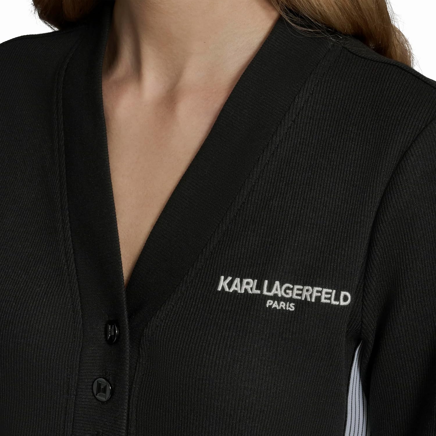 Karl Lagerfeld Women's Athleisure Comfortable Logo Tape Sporty Top