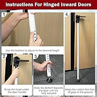 Vista 8 de Barra de seguridad para puerta corredera, paquete de 3 barras de bloqueo de puerta corredera ajustables y resistentes con cabezal en Y extraíble