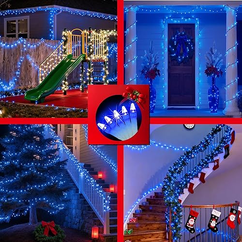 Miniatura 8 de Guirnalda de luces navideñas de 750 LED de uso exterior, 240 pies, 12 modos, temporizador, brillo regulable, impermeables, para árbol de Navidad,