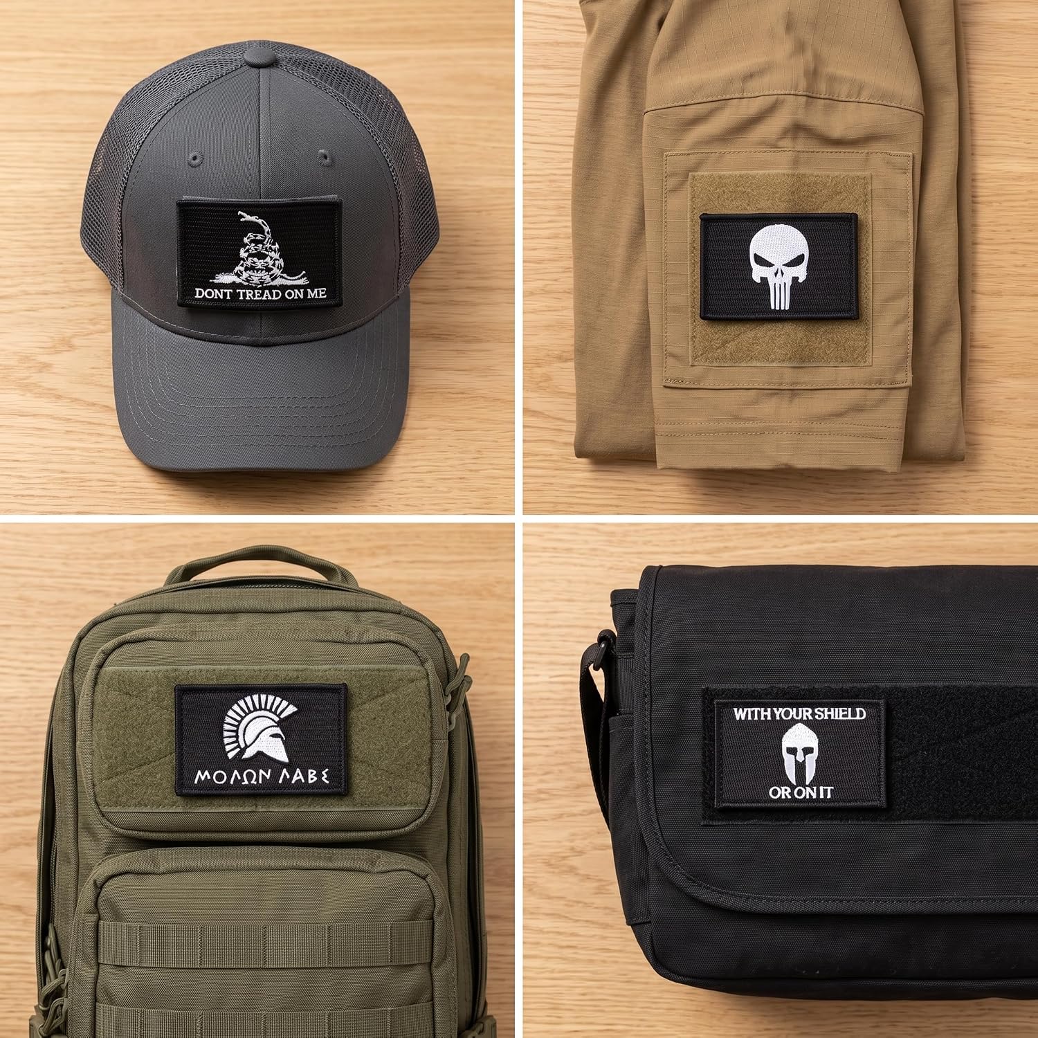 Great 1 Tactical Military Morale Patch 4-Pack, Hook & Loop Fastener/Backing image 3