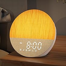 Sunrise Alarm Clock with Sound Machine: Gentle Gradual Wake Up Light for Heavy Sleepers Relieve Anxiety Dimmable Clock with Bluetooth Memory for Bedroom - White Noise Machine with 30 Sleep Sounds