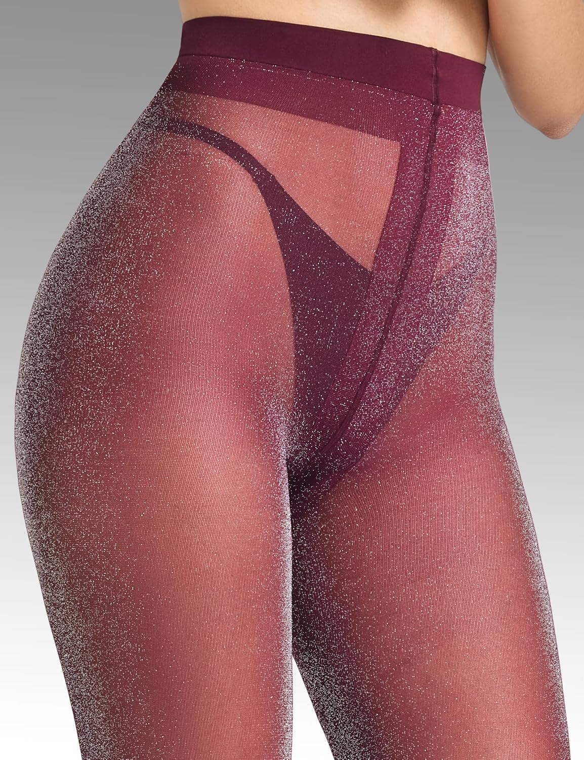 LABELLA 45D Sparkly Tights for Women Metaillic Fiber Shine Glitter Semi Sheer Perfect Party Date Performance - Image 2