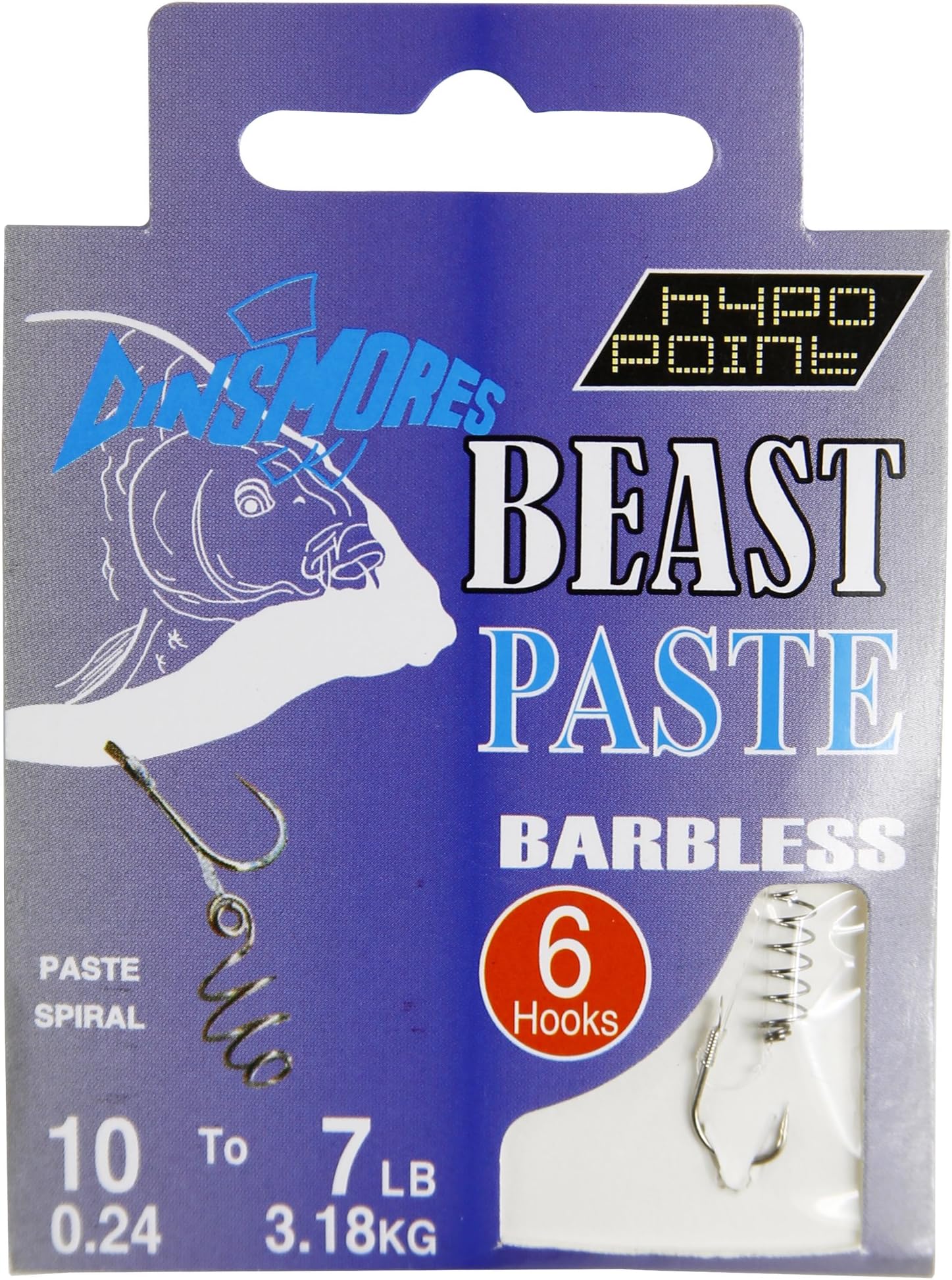 Dinsmores Beast Paste Barbless Rig Hook - Silver, 10
