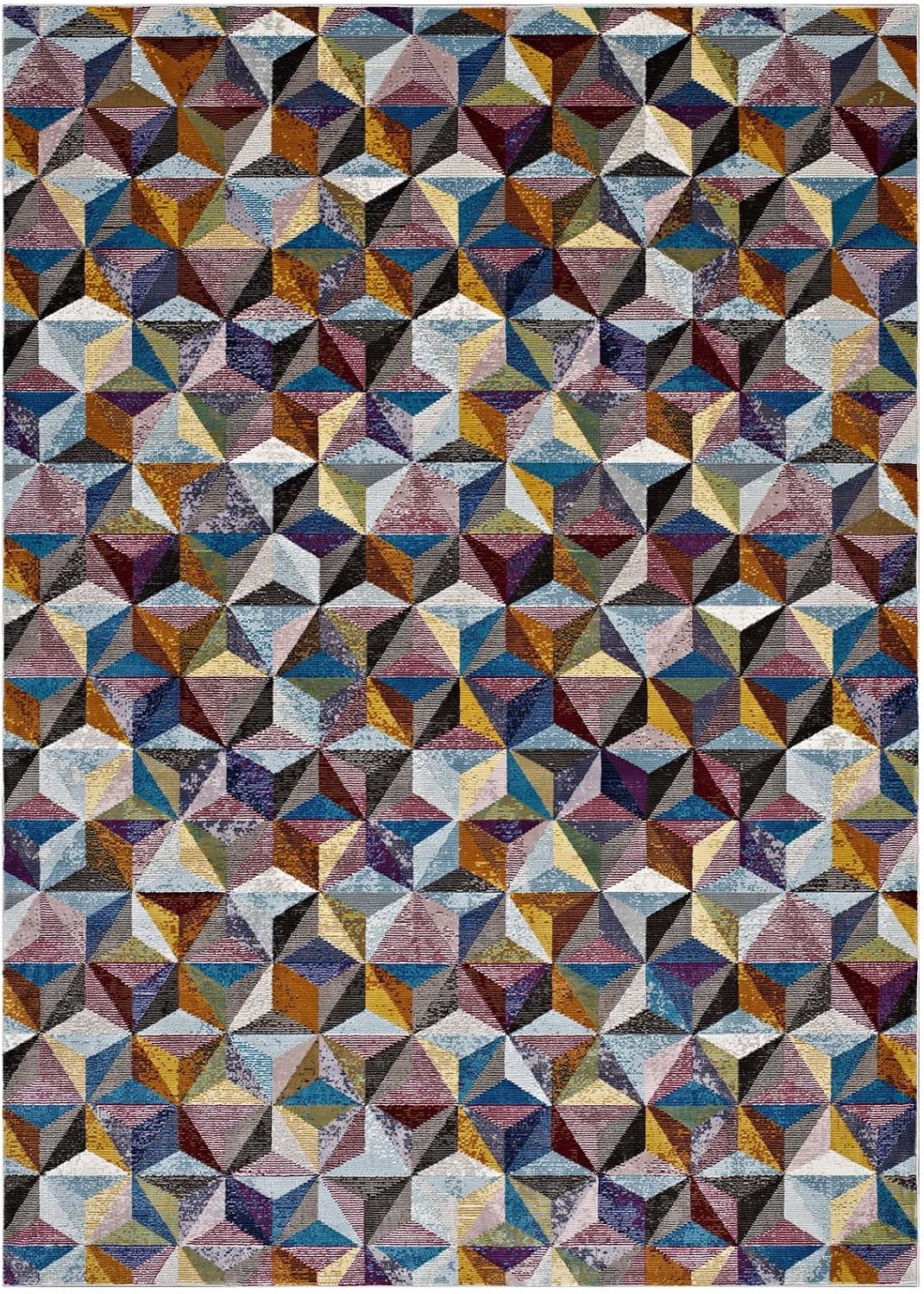 Modway Arisa Colorful Geometric Hexagon Mosaic 5x8 Area Rug in Multicolored