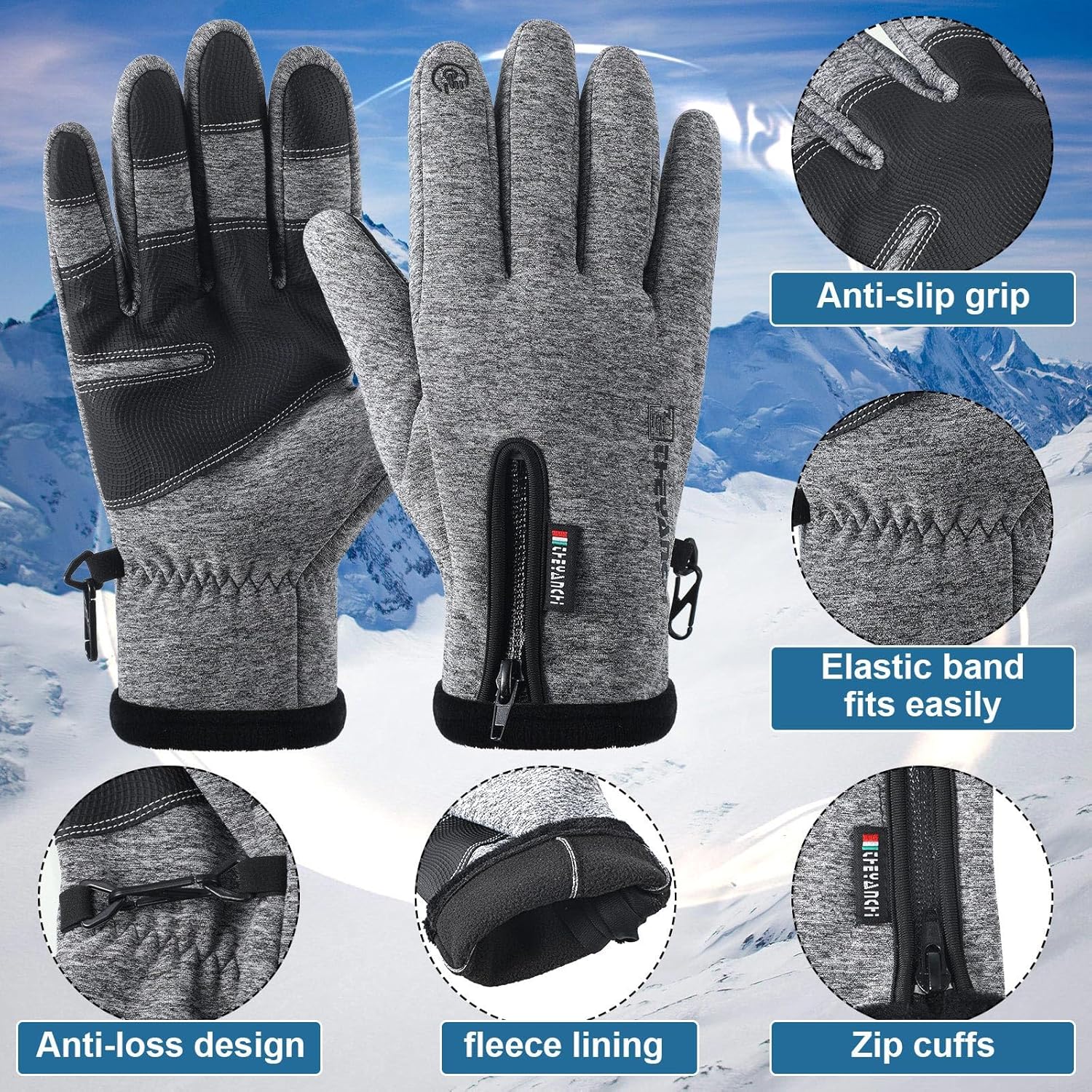 Frienda Winter Balaclava Face Mask Ski Gloves Full Mask Breathable Face Cover Touch Screen Gloves for Men Women Riding - Image 4