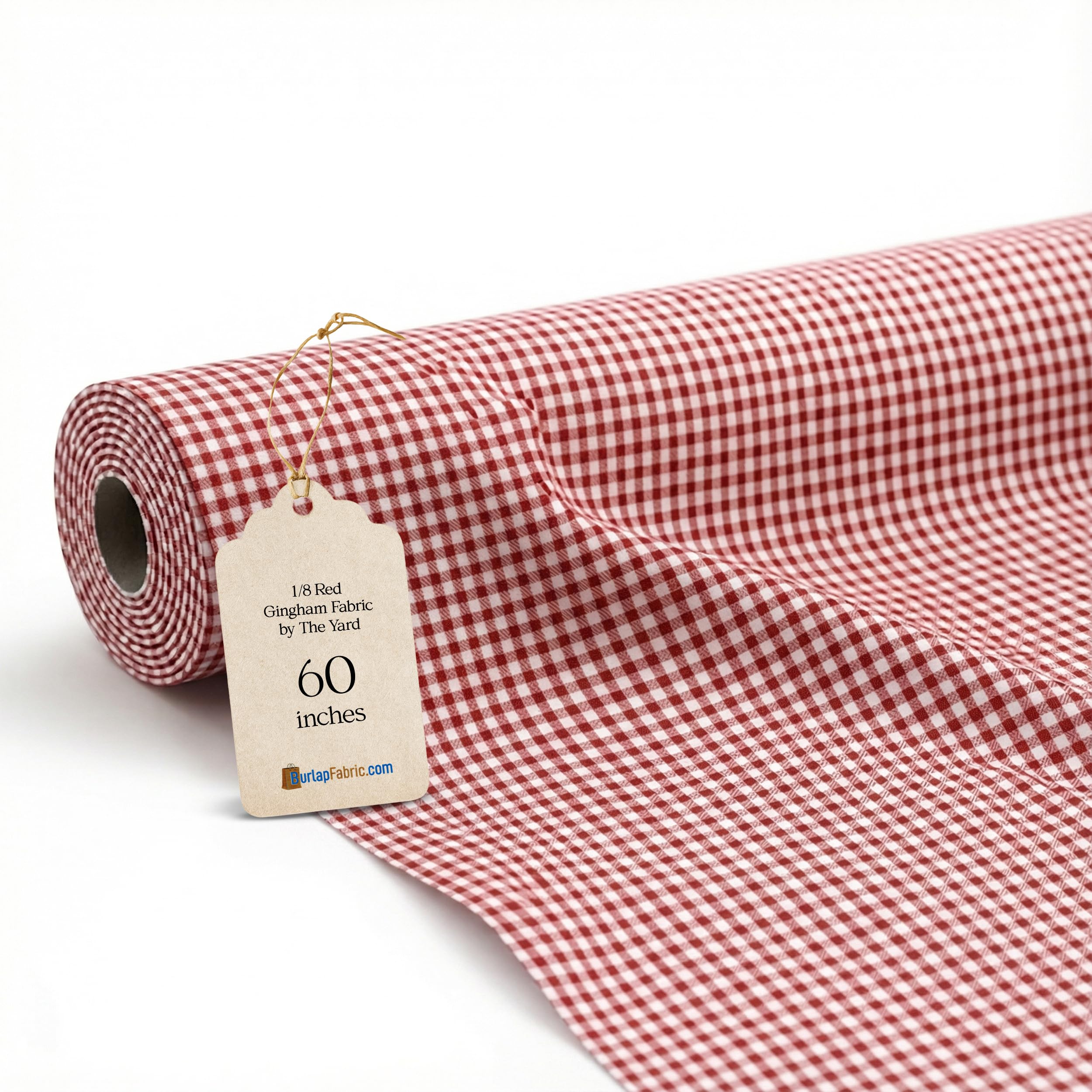 1/8 Inch Red Gingham Fabric by The Yard – 60" Wide Polyester Cotton Blend, Lightweight Checked Gingham Material for Sewing, Quilting, Crafts, Table Cloth, Clothing, Bags & Home Décor