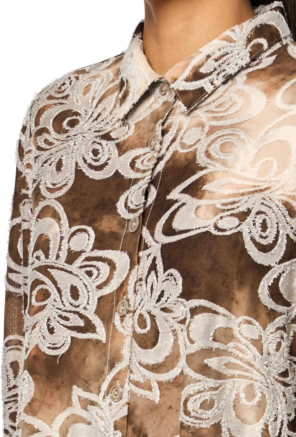 Multiples Women's Roll Tab Long Sleeves Button Front Hi-lo Shirt