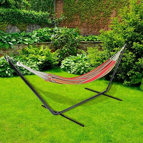 Miniatura 2 de Northlight Hamaca brasileña única tejida a rayas rojas y amarillas de 77"
