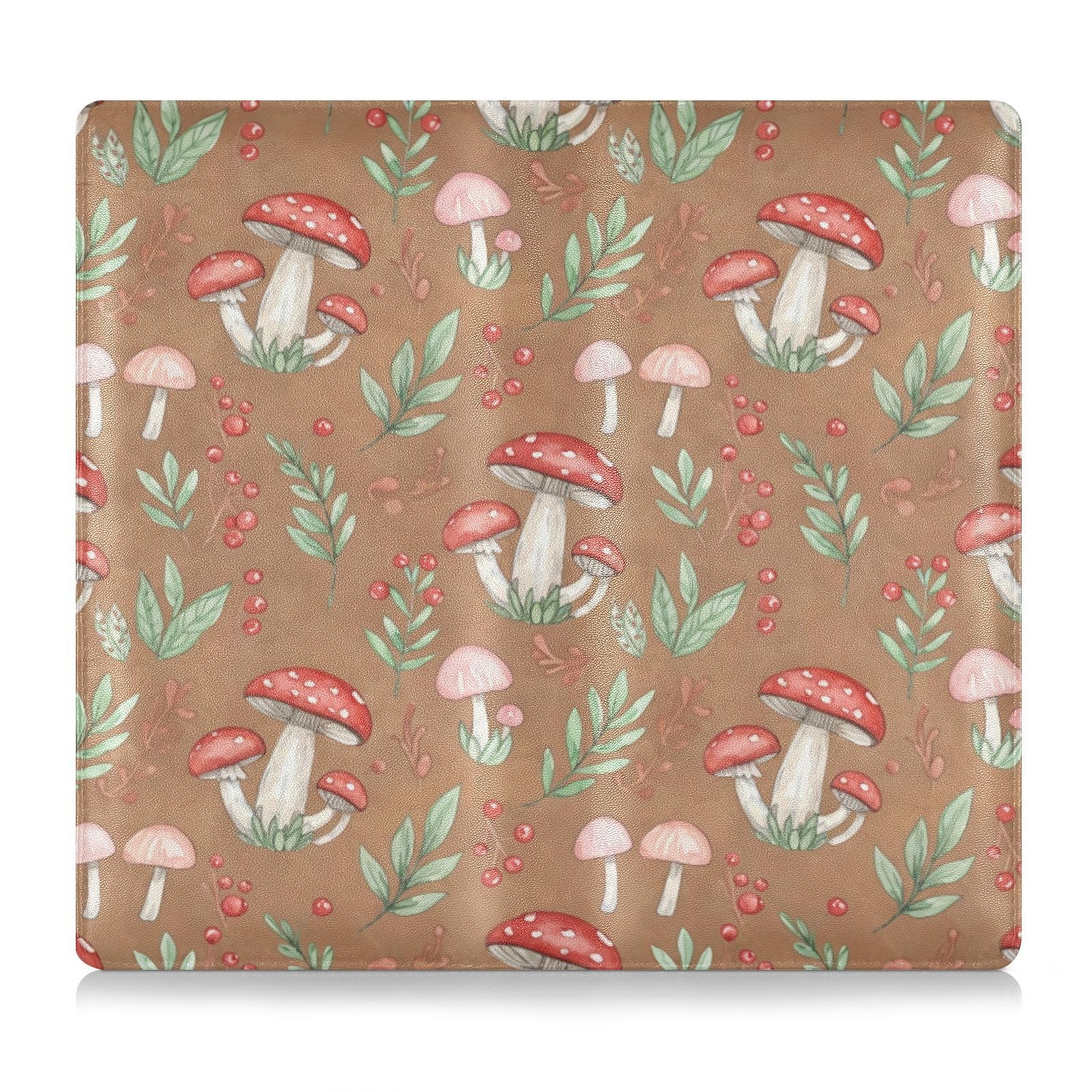 BURSTDDY Mushrooms Leather Car Registration and Insurance Holder,Registration and Insurance Card Holder Glove Box Car Organizer Car Document Holder for Cards, Driver License