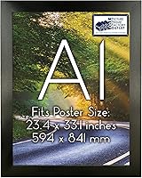 Vista 6 de PFFO - Marco A4 para póster o impresión, marco de fotos negro moderno, 8.27 x 11.69 pulgadas (8.268 x 11.693 in)
