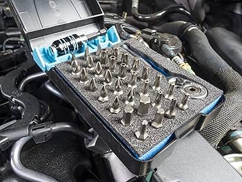 ３３本セットです。 Amazon | HAZET(ハゼット) ラチェットハンドル付 ビットセット差