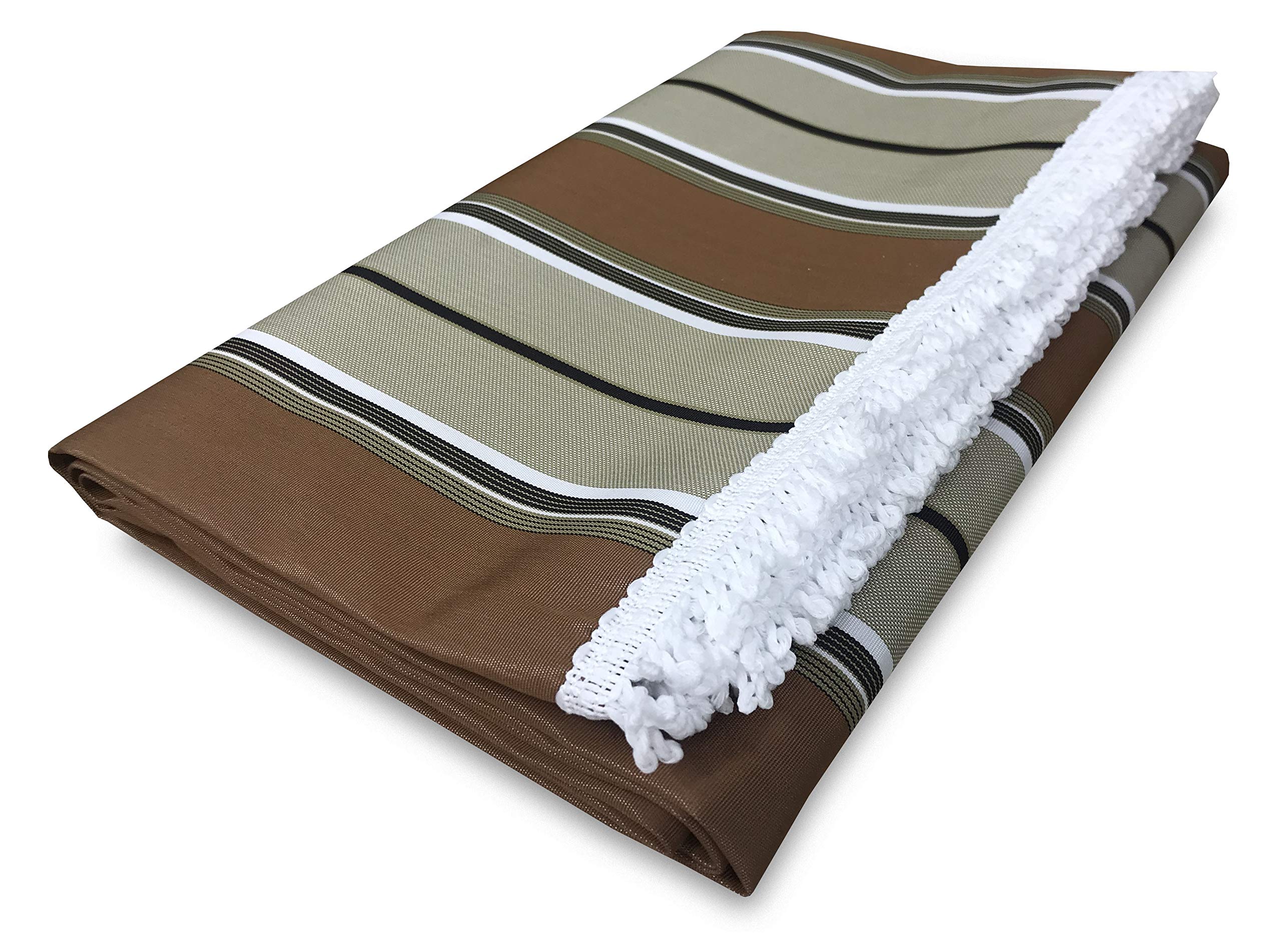 Sonnensegel Vertigo Line Braun – 150x300cm, Wasserdichtes Polyester, Mit Stahlösen & Fransen, Fertig Konfektioniert