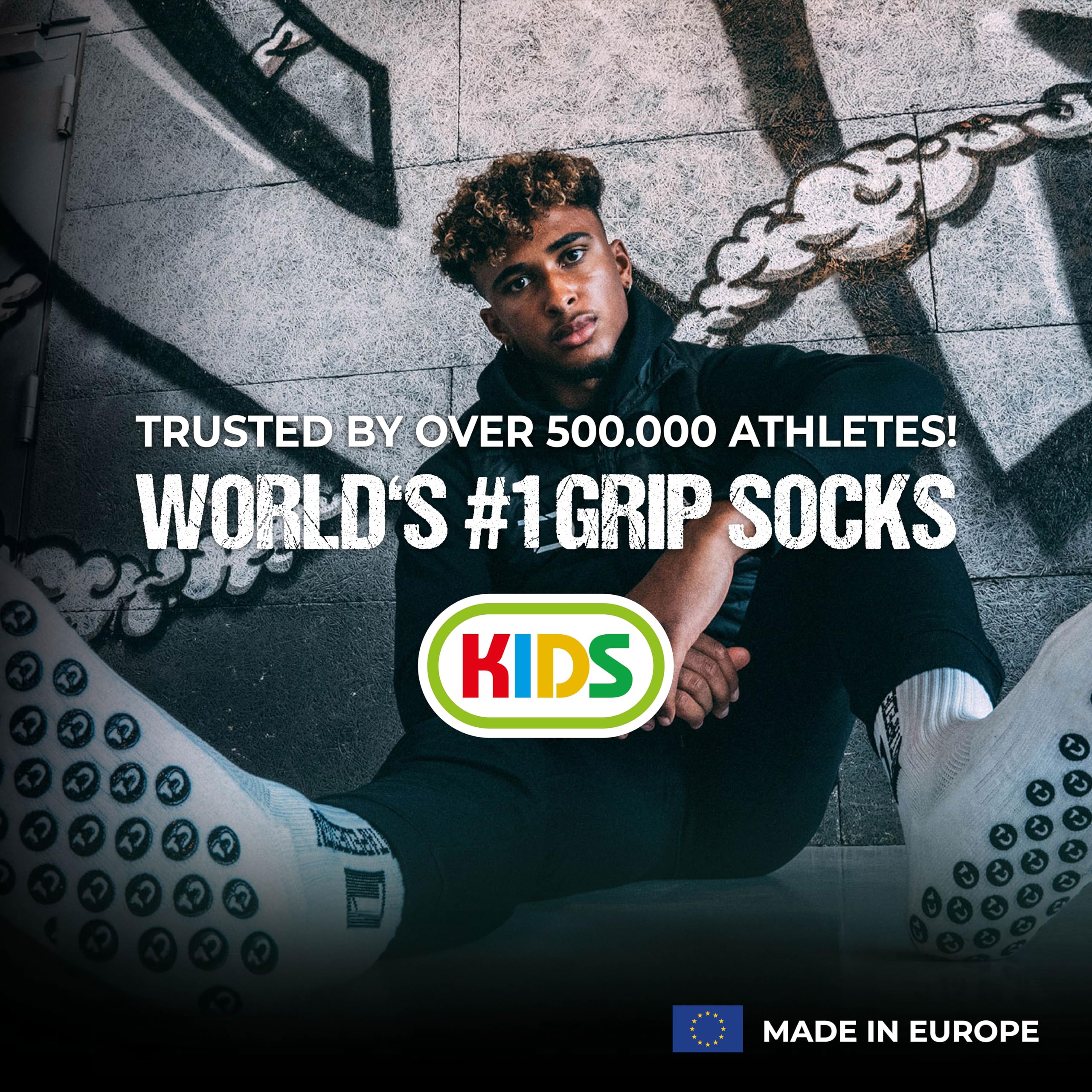 Image secondaire de Lot de 2 paires de chaussettes de football antidérapantes pour enfants - Tapedesign