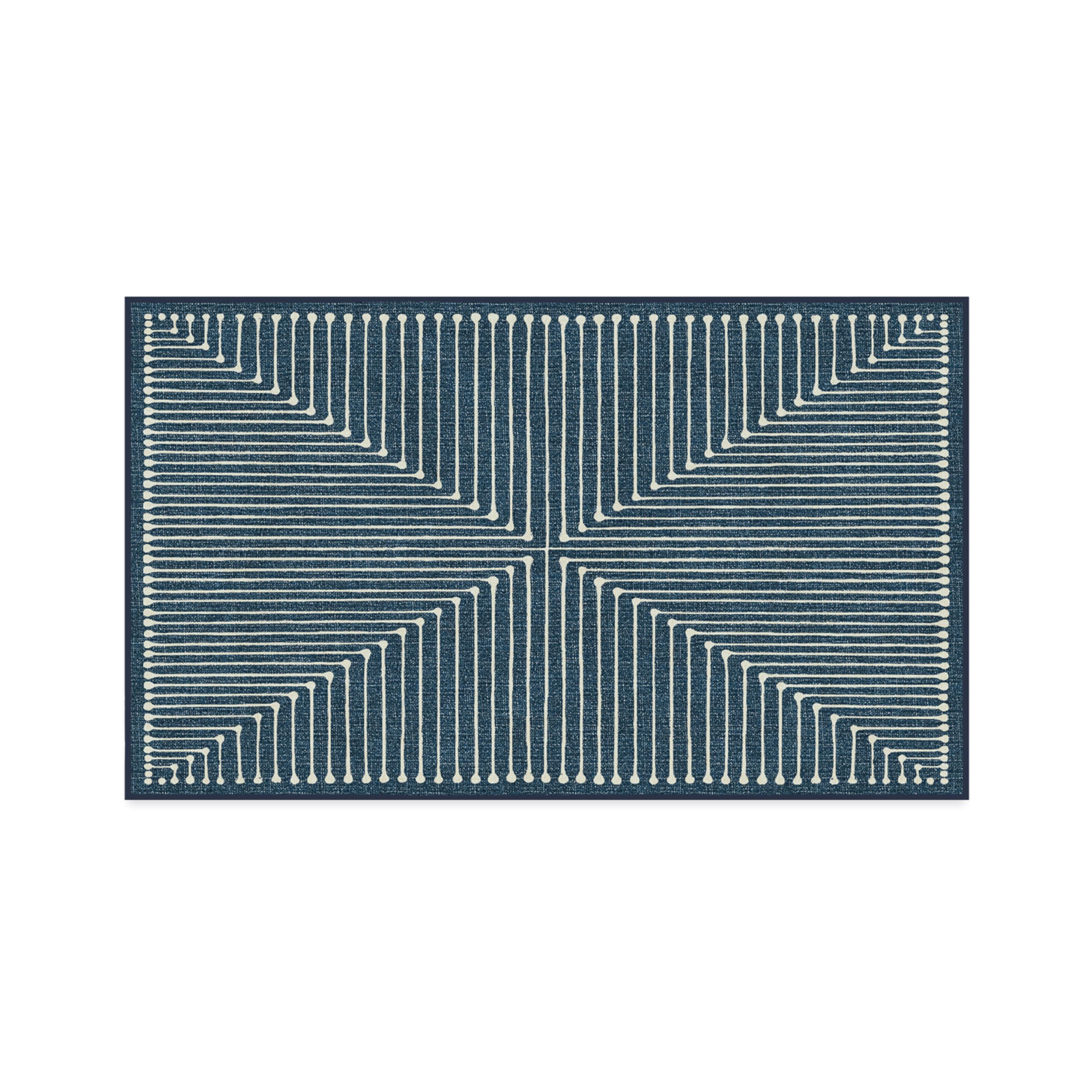 RUGGABLE x Jonathan Adler Machine Washable Modern Area Rug – Inkdrop Lapis Blue 3x5, Stain-Resistant, Non-Slip with Cushioned Pad – Small Rugs for Living Room, Bedroom, Hallway, Entryway & Office