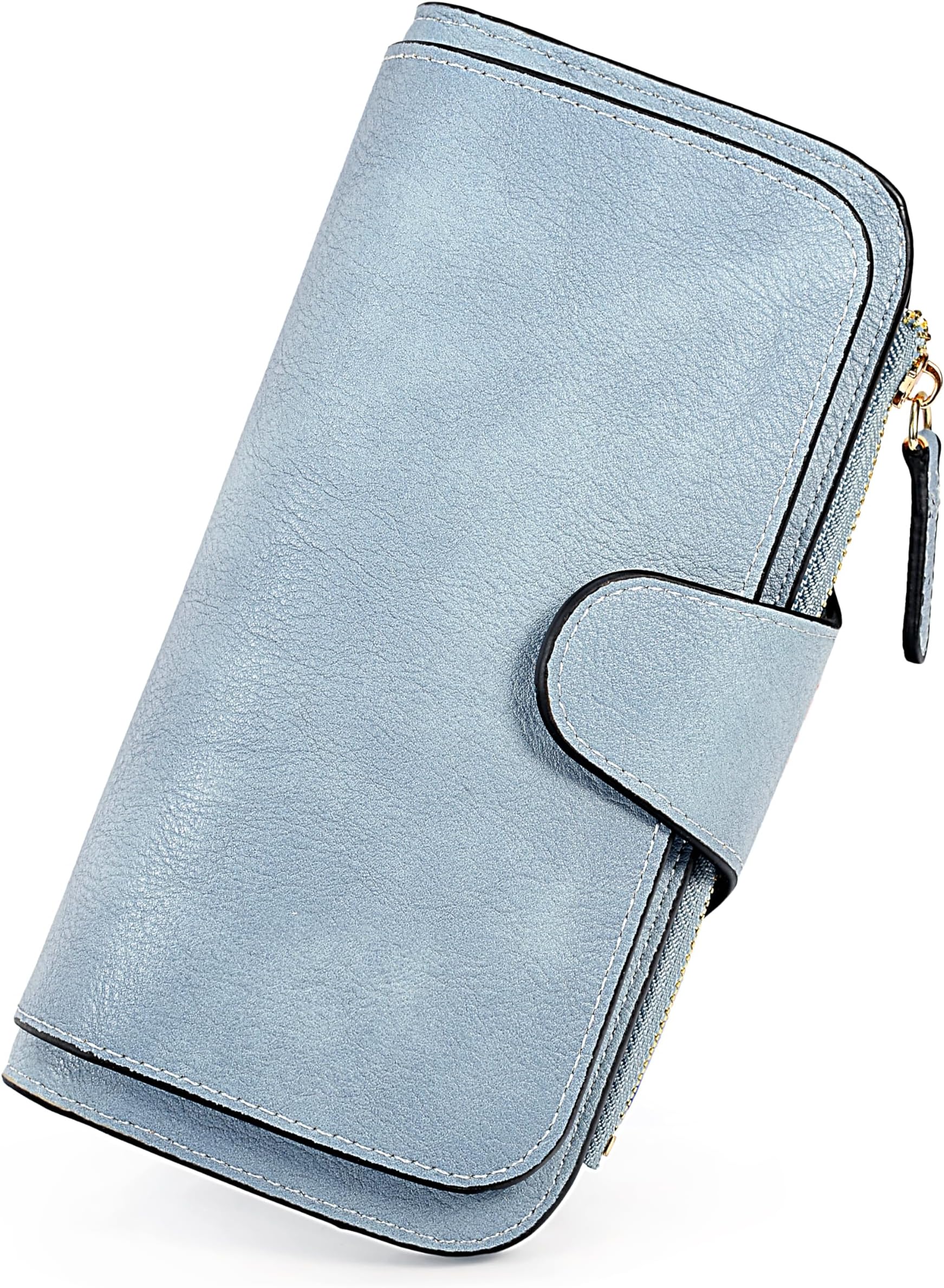 Wallet Women Vegan Leather Wristlet Snap Long Purse Credit Card Holder Elegant Clutch