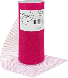 Expo International Decorative Matte Spool of 6 Inch X 25 Yards | Fuchsia Tulle