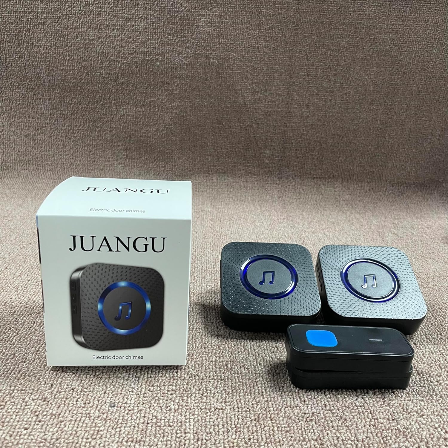 JUANGU Door Chime, Electric Door Chimes – Doorbell, Motion Detection, 1080P HD Camera, Night Vision, Compatible with Alexa & Google Assistant