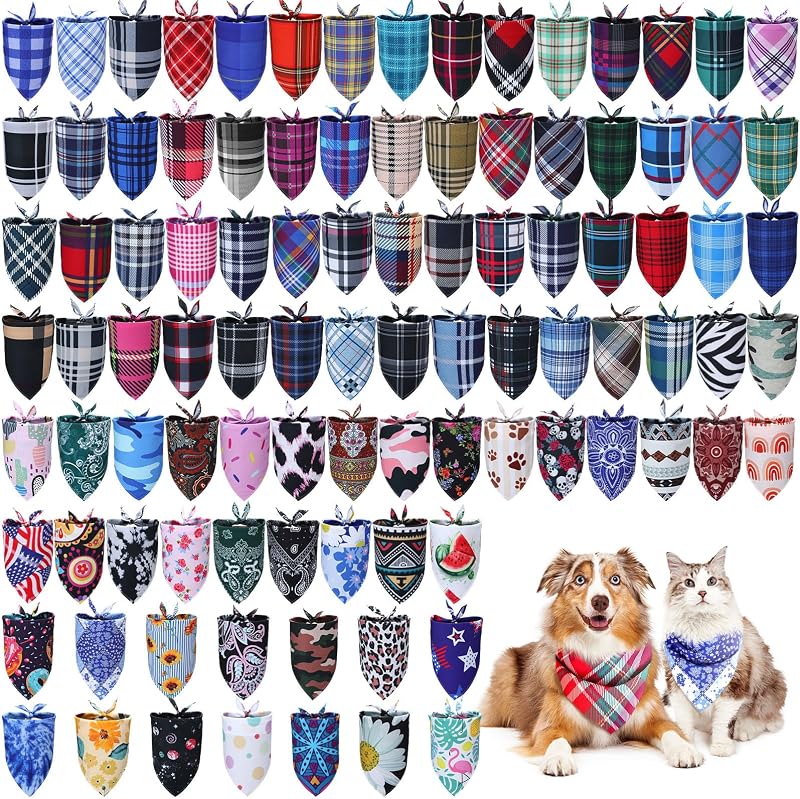Bandana para Cães de Poliéster com Estampas Variadas Huhumy – Pacote com 100