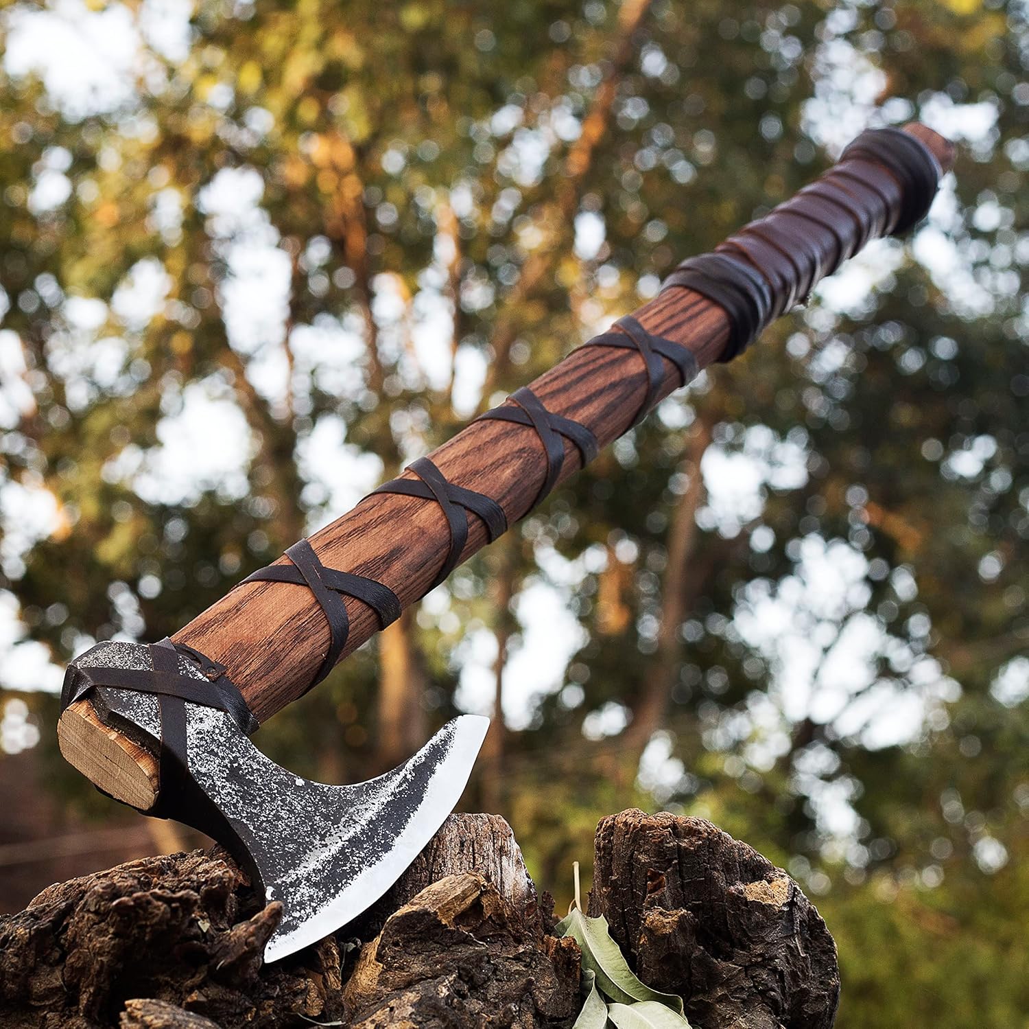 HT- Viking Axe of Ragnar Lothbrok - Battle Ready Battle Axe (AK1101X)-Viking Bearded Axe with Gift Pack, Camping Axe, Gift for Husband Birthday