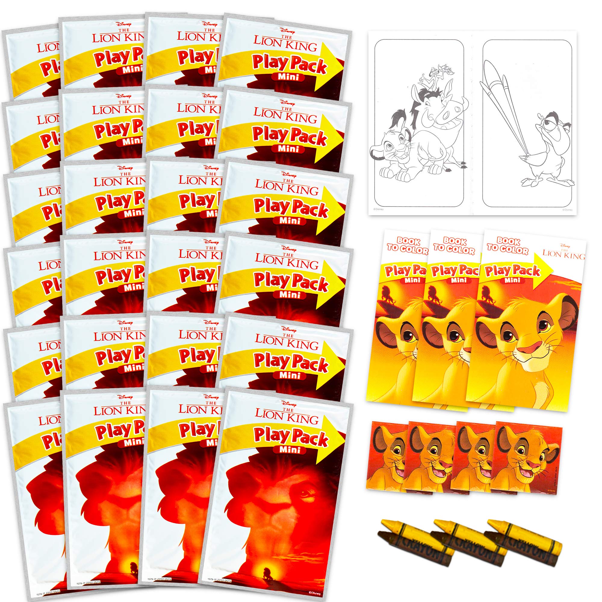 Disney Lion King Party Favors with Stickers, Coloring Books, Crayons (Pack of 24)