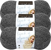 Vista 9 de Lion Brand Yarn (1 madeja) Touch of Alpaca - Ovillo de lana, carbón