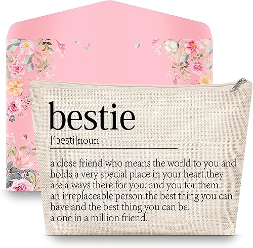 Bolsa organizadora de maquillaje, hecha a mano, ideal para mujeres, mejores amigas, hermana, recuerdos de viaje, cumpleaños, San Valentín, Pascua,