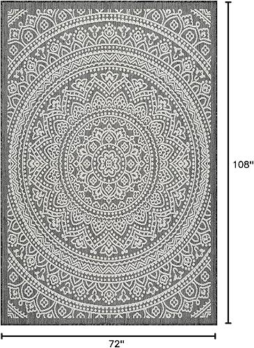 Vista 254 de Adiva Rugs - Alfombra para interior y exterior, tapete fácil de limpiar, resistente a la intemperie y las manchas, para comedor, patio, terraza