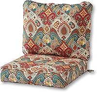 Vista 128 de Greendale Home Fashions 2-Piece Outdoor Deep Seat Cushion Set, Steel Blue Stripe