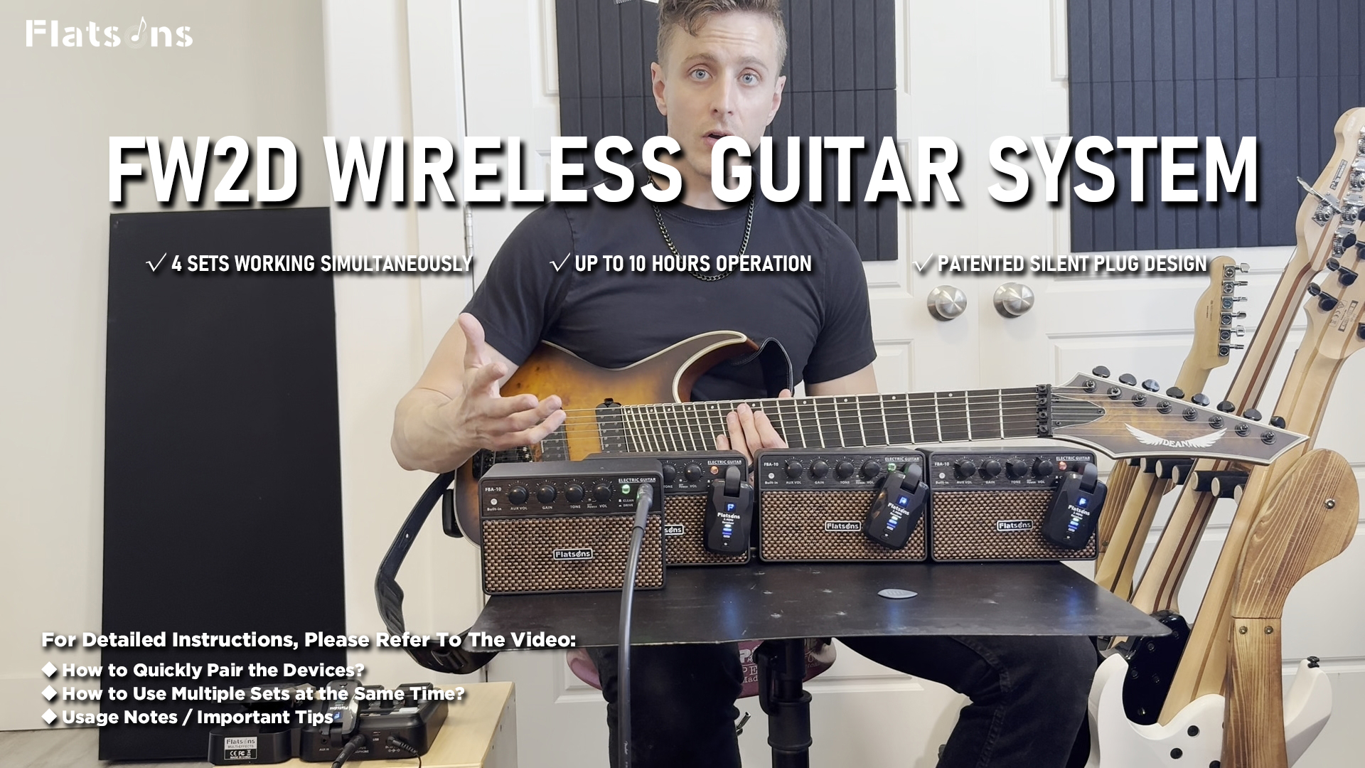 Amazon.com: Flatsons FW2D 2.4 GHz Wireless Guitar System