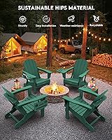 Vista 77 de SERWALL - Silla plegable Adirondack para patio, jardín, exterior, resistente a la intemperie, sillas para hoguera, color naranja