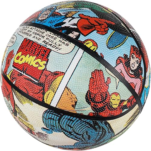 Miniatura 2 de Marvel Avengers Baloncesto tamaño 6, cómic clásico para interiores y exteriores, pelota deportiva juvenil para niños y niñas, color rojo
