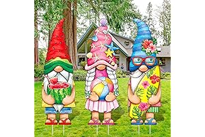 3 Pcs Summer Yard Sign Gnome Outdoor Sign with Stakes 32 x...