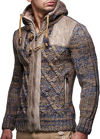 Herren Strickjacke Mit Reißverschluss - Trachtenjacke Mit Stehkragen