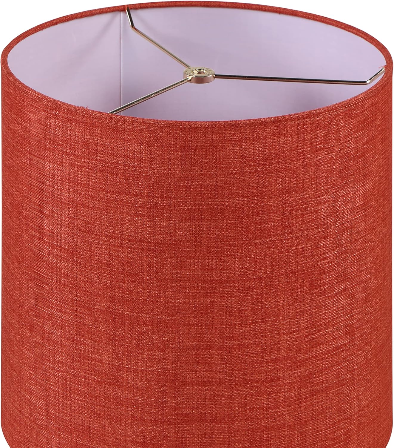 Aspen Creative 31606, Hardback Drum Contemporary Spider Lamp Shade, Brick Red Burlap Texture Fabric, 12" Top x 12" Bottom x 12" Height