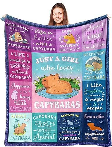 Lcobion Capybara - Manta de 50 x 60 pulgadas, regalos de Capybara, cosas capibaras para amantes de Capybar, regalos de cumpleaños de Navidad para