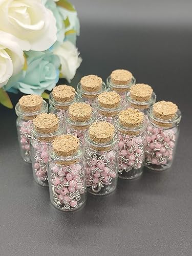 Vista 8 de 12pcs Rosario en botella de vidrio collar con cuentas con Crucifijo Cruz Charm wOrgazna Bag BautismoChristiening Favores Recuerdos de Bautizo