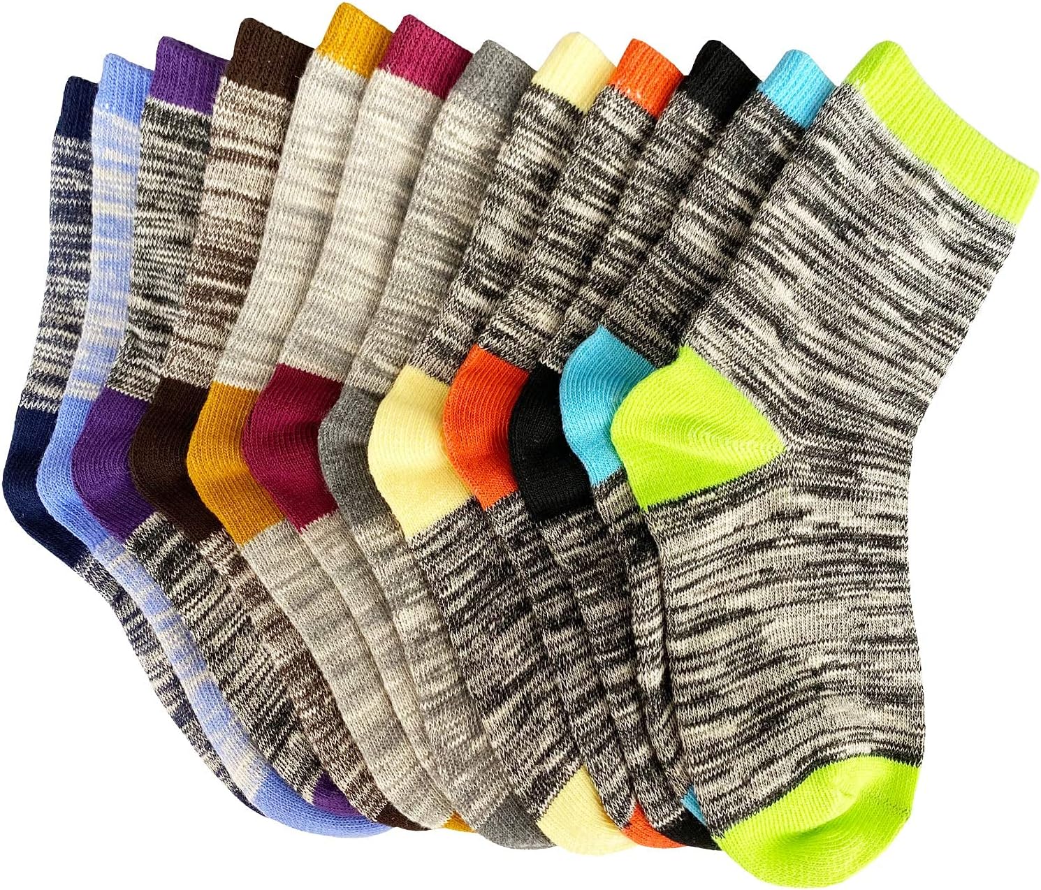 JAMEGIO Boy Socks 12 Pairs Crew Sock for Toddler Kids Boys Athletic Cotton Socks - Image 7