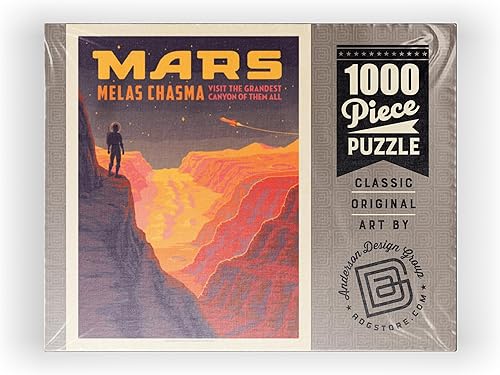 Miniatura 8 de MyPuzzle Mars Melas Chasma, póster vintage, rompecabezas prémium de 1000 piezas para adultos