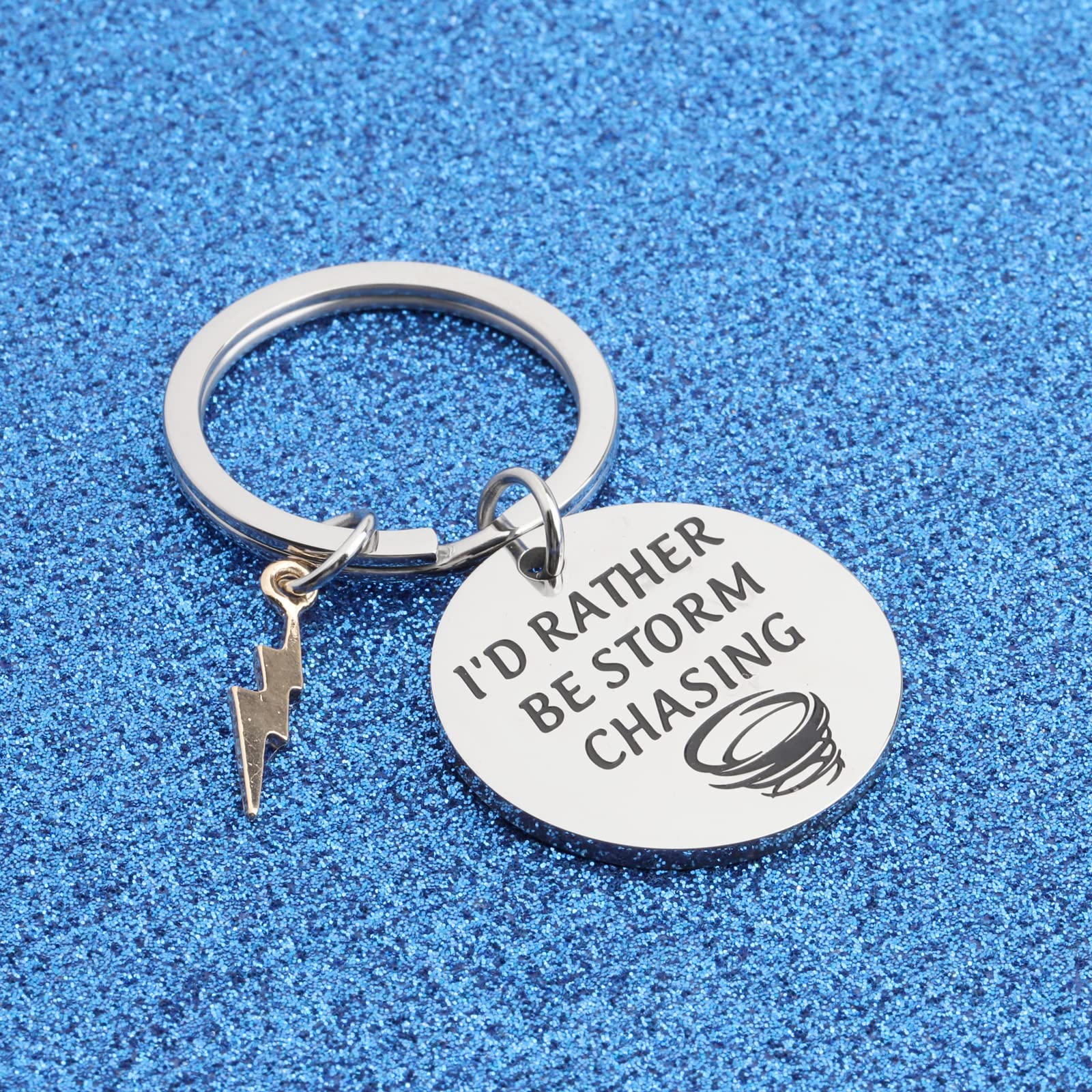 WUSUANED Funny Stormchaser Keychain I'd Rather Be Storm Chasing Jewelry Tornado Hunter Gifts For Meteorologist Forecaster