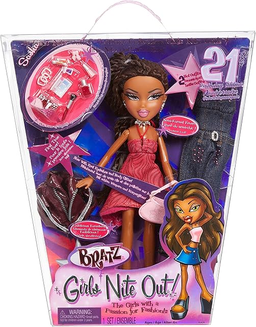Bratz 21st Birthday Special Edition Fashion Doll - SASHA - Includes 2 Fashion Outfits, 2 Pairs of Shoes, Purse, and Glamorous Accessories - Fan Favourite Rerelease - For Kids and Collectors Ages 4+