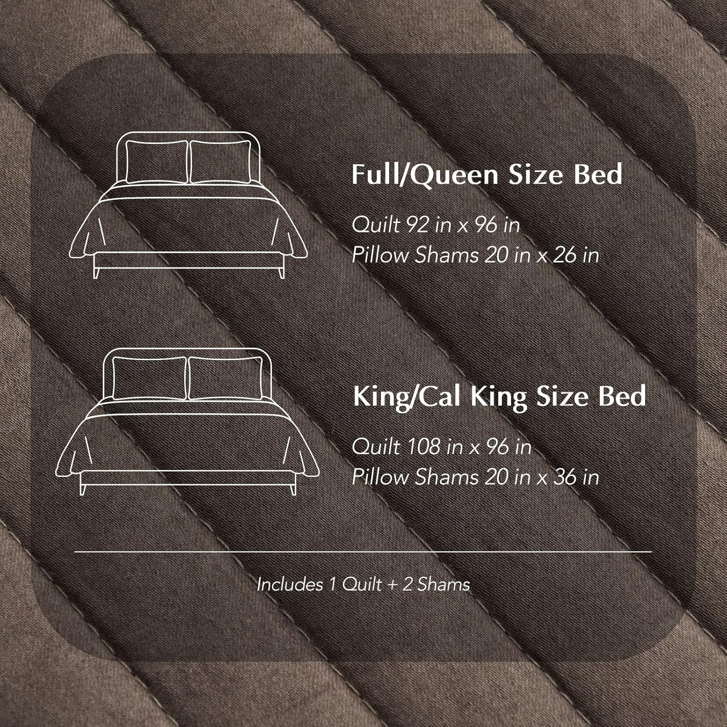 EVERGRACEHOME Cotton Sateen Quilt Set Queen Size, Pre-Washed Cotton Channel Stitch Coverlet Bedspread, 3 Pieces Lightweight Soft Bedding Sets for All Season, with 2 Pillow Shams, Mocha Brown - Image 7